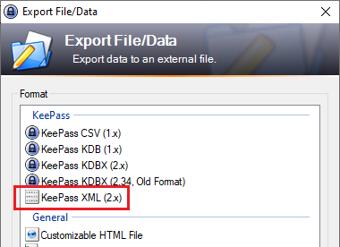 FAQ-KeePass-Import-Export-XML-Option