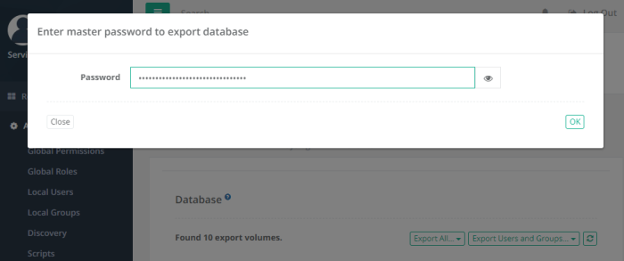 master_password_to_export_database.png