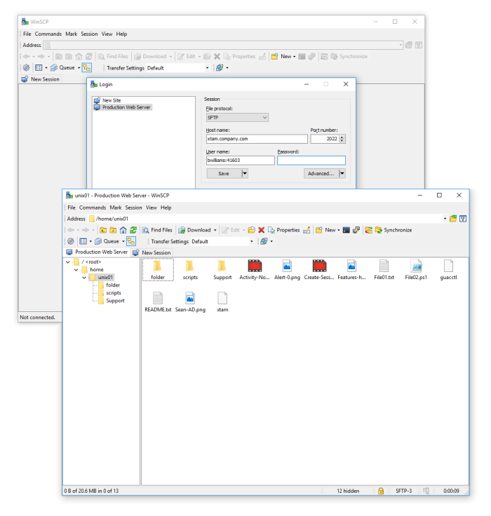 PAM-SSH-Connection-WinSCP