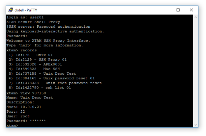 PAM-SSH-Proxy-Interface-View-Command