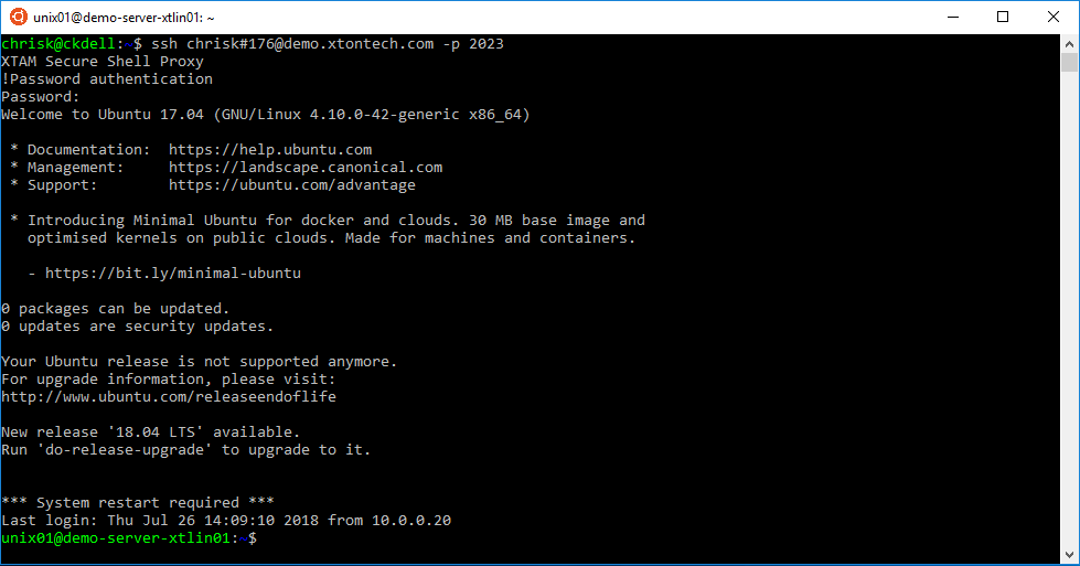 FAQ-XTAM-PAM-SSH-Connection-Terminal