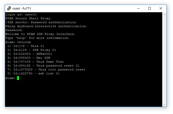 XTAM-SSH-Proxy-Interface-Records-Command